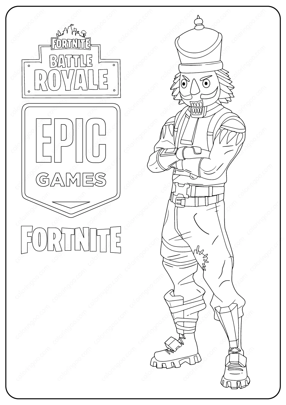 printable fortnite crackshot skin coloring page