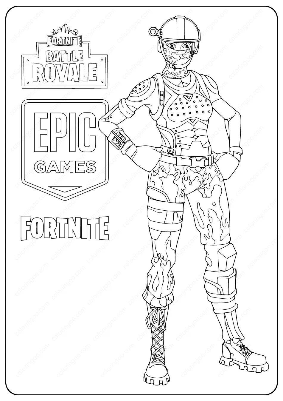 Free Printable Fortnite Elite Agent Skin Coloring Pages 2 printable fortnite elite agent skin coloring page