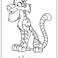 tiger outline coloring page
