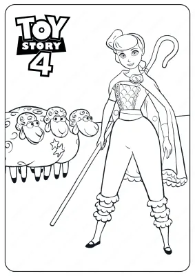 Free Printable Toy Story 4 Bo Peep PDF Coloring Pages