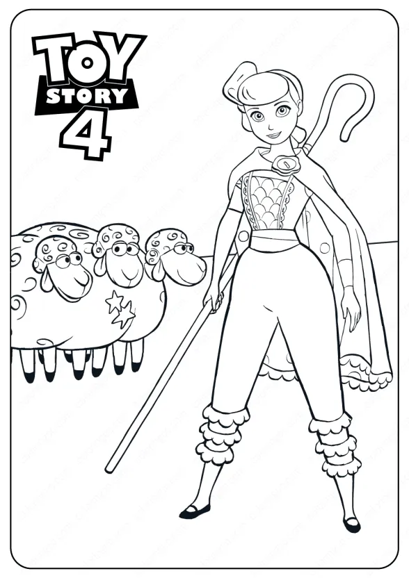 Free Printable Toy Story 4 Bo Peep PDF Coloring Pages 1 toy story 4 bo peep coloring pages 05