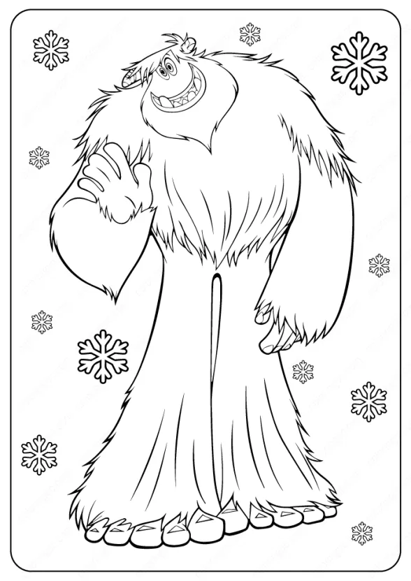 Free Printable Yeti (Bigfoot) Coloring Pages 1 yeti outline coloring pages