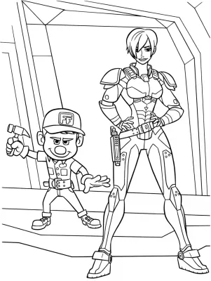 Disney Felix and Sergeant Calhoun Coloring Pages