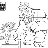 Ralph and Vanellope Coloring Pages e1580585366379