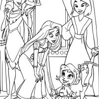 Vanellope and Disney Princess Coloring Pages e1580587422404