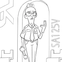 Wreck It Ralph 2 Coloring Page Admin Bot coloring page