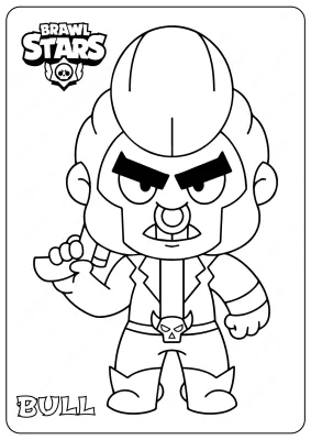 Printable Brawl Stars (Bull) PDF Coloring Pages