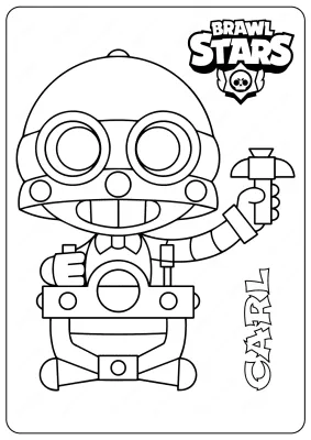 Printable Brawl Stars (Carl) PDF Coloring Pages