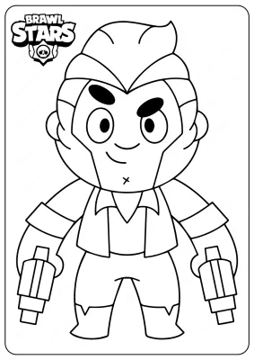 Printable Brawl Stars (Colt) PDF Coloring Pages