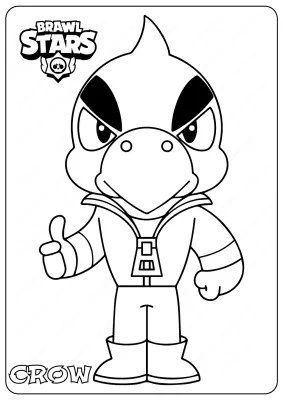 Printable Brawl Stars (Crow) PDF Coloring Pages