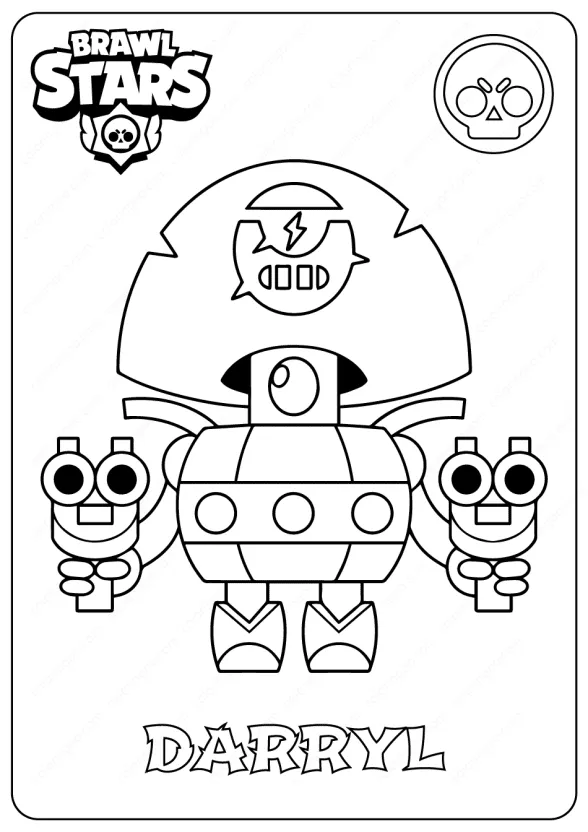 brawl stars darryl printable coloring pages