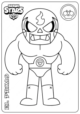 Printable Brawl Stars (El Primo) PDF Coloring Pages