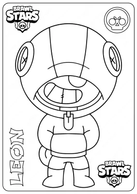 Printable Brawl Stars (Leon) PDF Coloring Pages