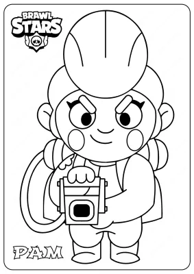 Printable Brawl Stars (Pam) PDF Coloring Pages