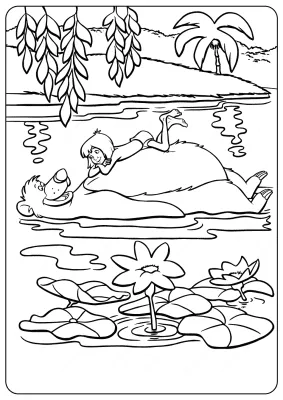 Disney The Jungle Book Mowgli Baloo Coloring Pages