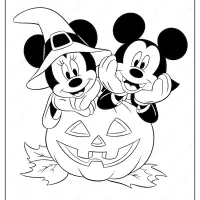 disney minnie and mickey halloween coloring pages 1