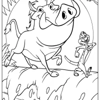 disney the lion king timon and pumbaa coloring pages