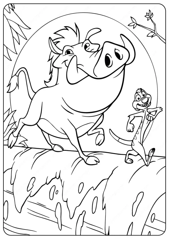 The Lion King Timon and Pumbaa Coloring Pages 1 disney the lion king timon and pumbaa coloring pages