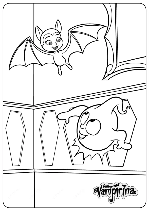 disney vampirina and demi coloring pages