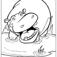 Free Printable Hippo PDF Coloring Pages 5 free printable hippo pdf coloring pages