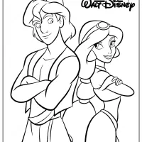 Printable Aladdin and Jasmine PDF Coloring Pages 25 Printable Aladdin and Jasmine PDF Coloring Pages