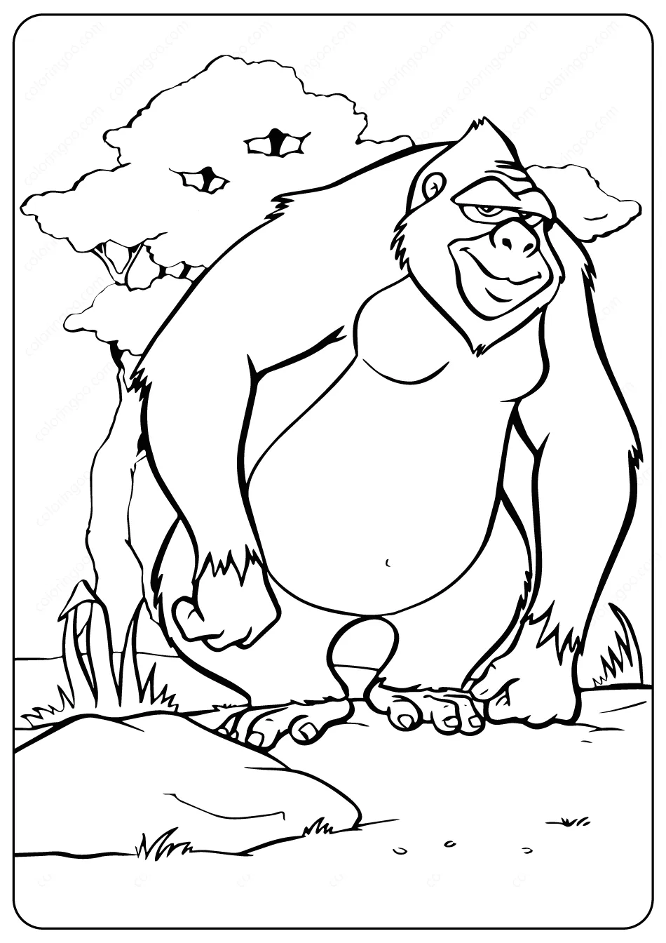 Printable Animals Gorilla Coloring Pages 1 printable animals gorilla coloring pages