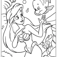 Printable Ariel and Flounder PDF Coloring Pages 22 printable ariel and flounder coloring page