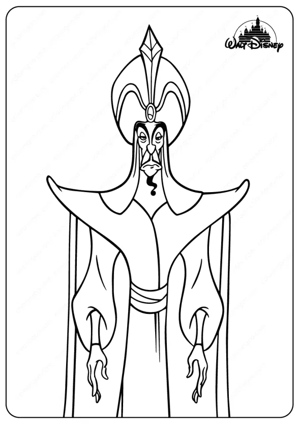 Disney The Evil Sorcerer Jafar Coloring Pages 1 Disney The Evil Sorcerer Jafar Coloring Pages