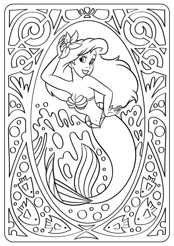 Printable Disney Lovely Ariel Coloring Pages 1 printable disney ariel coloring pages