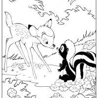 printable disney bambi and flower coloring pages