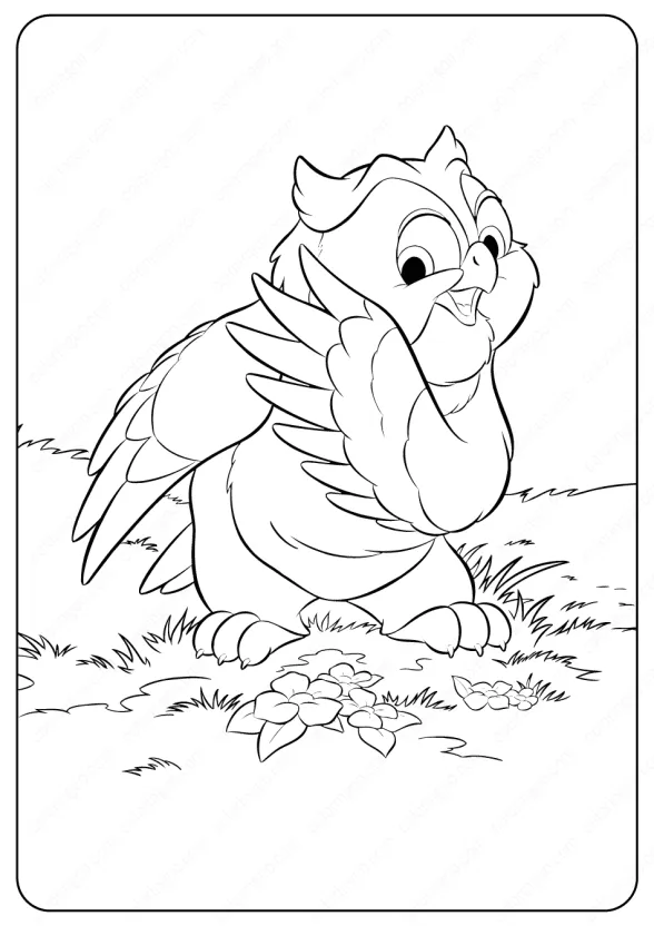 printable disney bambi owl coloring pages