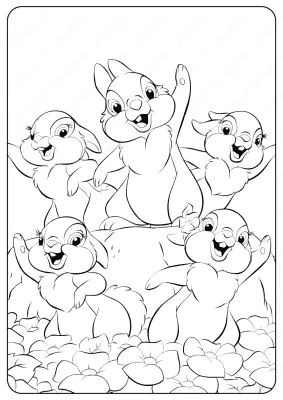 Printable Disney Bambi Thumper Coloring Pages