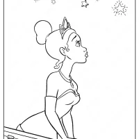 printable disney tiana under the stars coloring pages