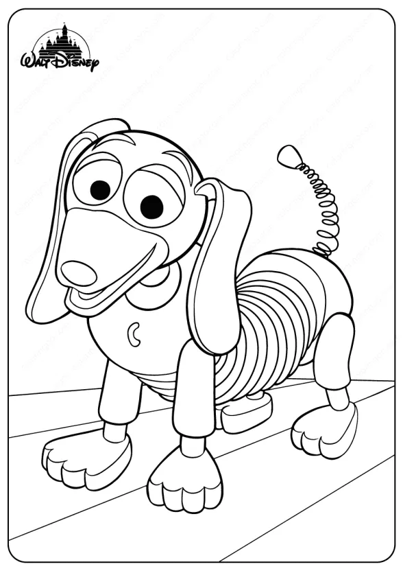 printable disney toy story slinky coloring pages