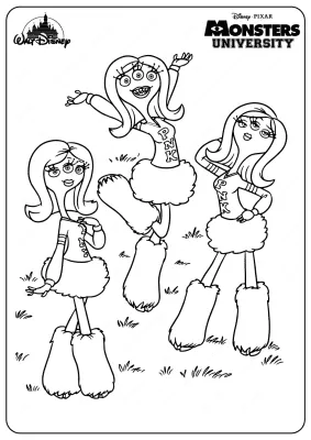 Printable Monsters University Pnk Coloring Pages