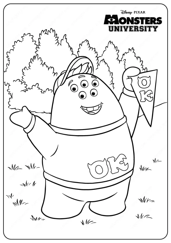 printable monsters university squishy coloring pages