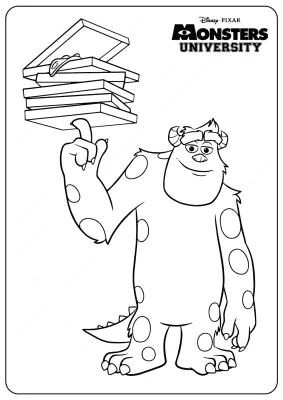 Printable Cute Monsters University Sulley Coloring Pages