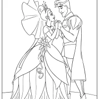 printable tiana and the prince coloring pages