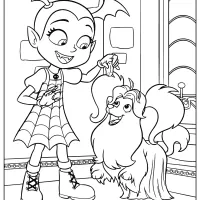 printable vampirina and wolfie coloring pages