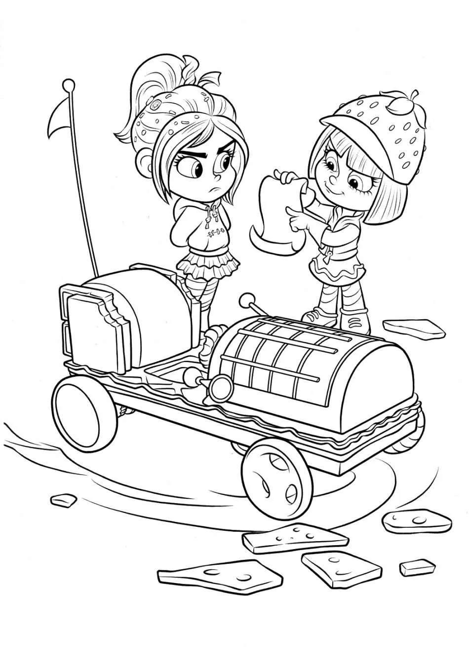 Disney Taffyta and Vanellope Coloring Page 3 taffyta and vanellope coloring page e1580586966652