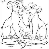 the lion king young simba and nala coloring pages