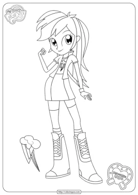 Equestria Girls Rainbow Dash Coloring Page