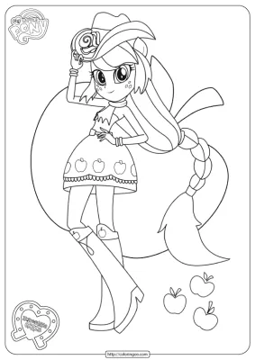 My Little Pony Equestria Girls Applejack Coloring