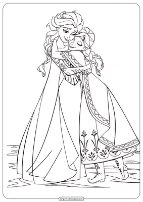 Disney Frozen Anna and Elsa Pdf Coloring Pages