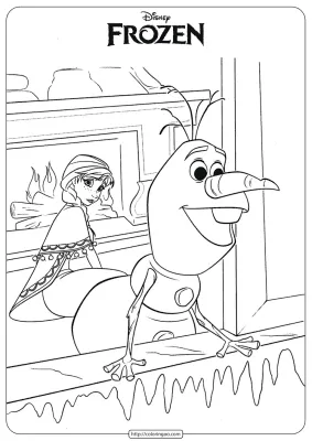 Disney Frozen Anna and Olaf Coloring Pages