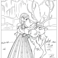 disney frozen anna and sven coloring pages