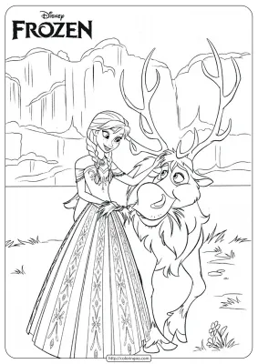 Disney Frozen Anna and Sven Coloring Pages