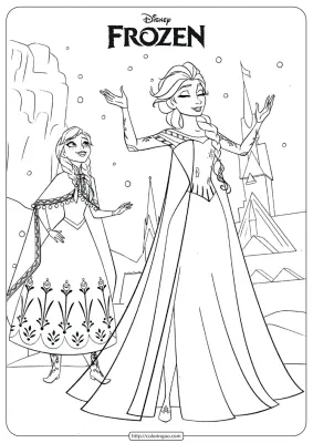Disney Frozen Anna Elsa Coloring Pages