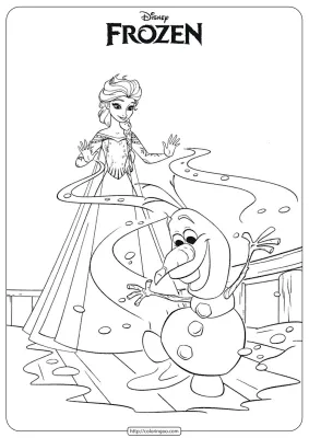 Disney Frozen Elsa and Olaf Coloring Pages