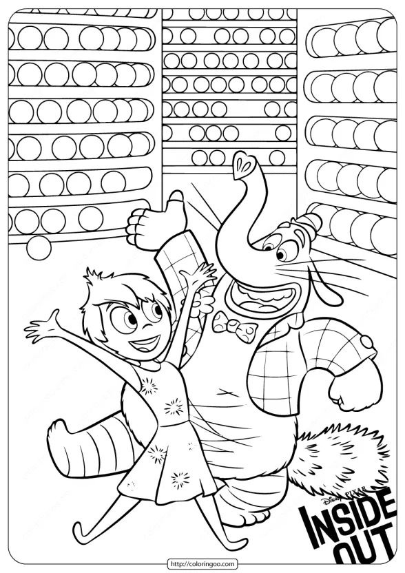 Disney Inside Out Joy and Bing Bong Coloring Pages 1 disney inside out joy and bing bong coloring pages